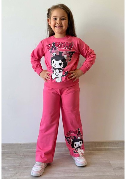 3-10 Yaş Kuromi Kız Eşofman Takım- 8173245 - Pembe