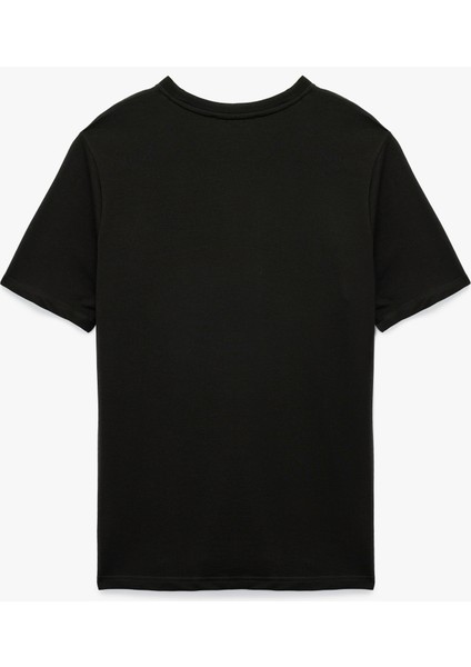 Regular Fit Kısa Kollu Bisiklet Yaka Baskılı Pamuklu Spor Tişört fiyatları