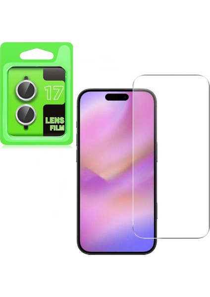 Iphone 17 Lens Koruyucu Gümüş + Ekran Koruyucu
