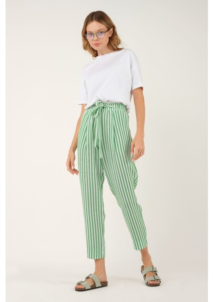 Çizgili Pantolon Yeşil