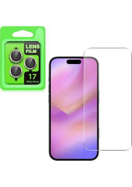 Iphone 17 Pro Max Lens Koruyucu Gri + Ekran Koruyucu