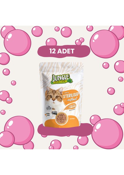Pouch Kısır Kedi Tavuk Parçalı 100 G * 12'li Avantaj