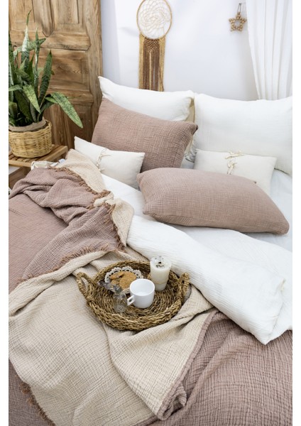 HB&Victory 4 Katlı %100 Pamuk Müslin Yatak Örtüsü Gri Renk Tek Kişilik 160x230 cm fiyatları