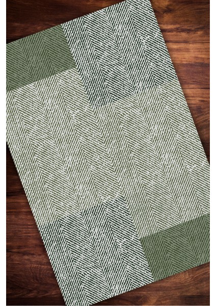 Goemetrik Dikdörtgen Desenli Halı Balıksırtı Kırçıllı Halı Yeşil Halı Genç Odası Halısı Oturma Odası Halısı modelleri