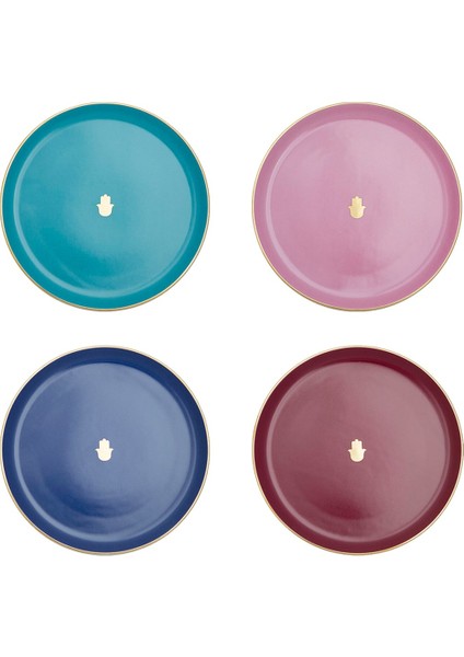 Glamorous 4'lü Düz Tabak Seti 20 Cm