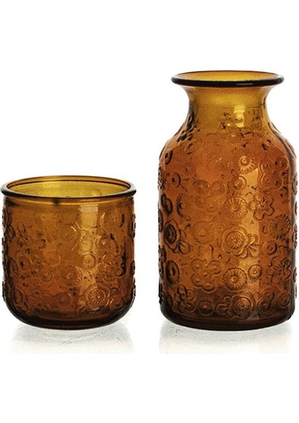 Flora Bardaklı Sürahi Turuncu 21 Cm