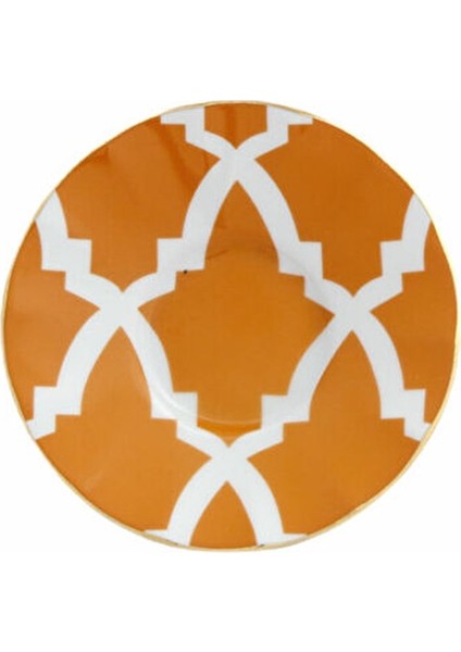 Morocco Desen3 Turuncu Ergonomik Çay Tabağı 12cm