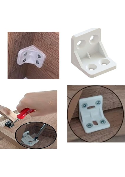 Plastik L Köşe Bağlantı Aparatı, L Plastik Gönye Köşebent Beyaz 100 Adet fırsatları