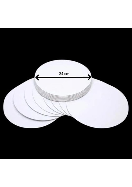 Turta Mendili / Pasta Altlığı Beyaz Yuvarlak 24 cm 10 Adet