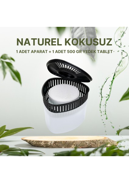 Beyaz, Naturel Üçgen - Nem Alıcı Aparat + Rutubet Giderici Tablet (500 Gram)