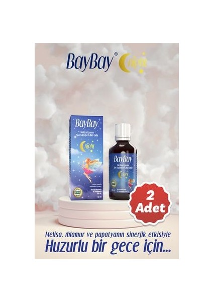 Night Damla Sıvı Takviye Edici Gıda - 50 ml x 2, Melisa, Ihlamur ve Papatya Ekstraktı İçeren, Türkiye Menşeli fiyatları