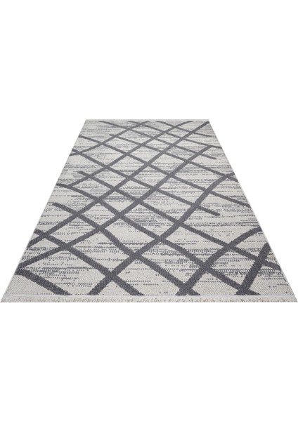 Keylor Gri Geometrik Etnik Modern Desenli Poliproplen Hav Vermeyen Leke Tutmayan Kolay Temizlenen Yumuşak Makine Salon Yolluk Mutfak Halı modelleri