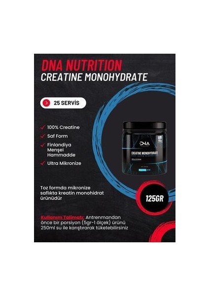 Micronize Creatine Monohidrat Tozu - 125 gr fırsatları