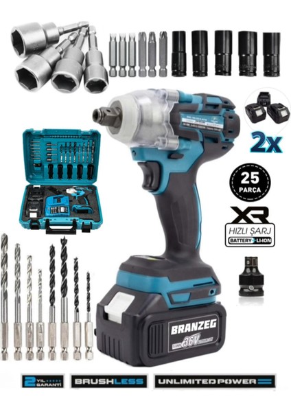 Full Setli Şarjlı Matkap Torklu Vidalama Şarjlı Somun Sıkma (Yedek Akülü)