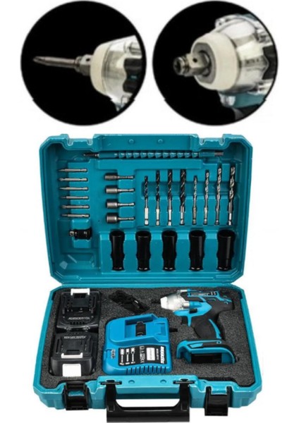 Full Setli Şarjlı Matkap Torklu Vidalama Şarjlı Somun Sıkma (Yedek Akülü) fiyatları