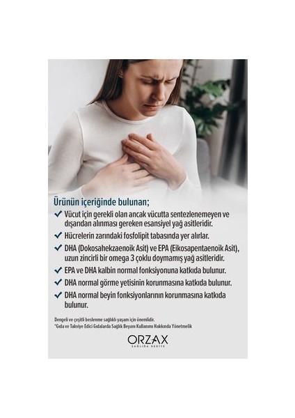 Orzax Ocean Omega 3 Balık Yağı 500 mg - 60 Kapsül, Saf Su Balıklarından Elde Edilmiş, Aromasız Gıda Takviyesi, Türkiye Menşeli indirimleri