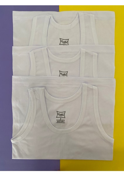 Erkek Çocuk %100 Pamuk Penye Atlet 6'lı Paket-Beyaz fiyatları