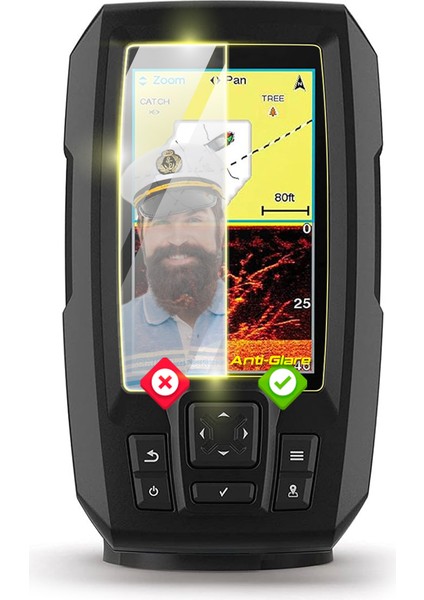 Garmin Striker 4 Plus Sonar Fishfinder Için Anti-Glare Parlama Önleyici Mat Ekran Koruyucu