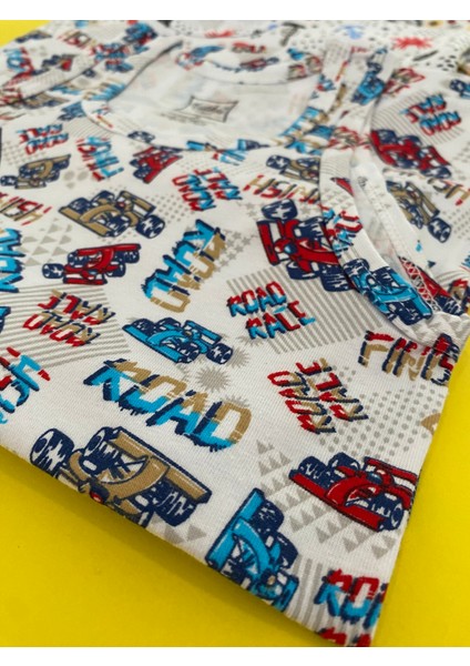 Erkek Çocuk Elastan Emprime Atlet 6'lı Paket-Renkli