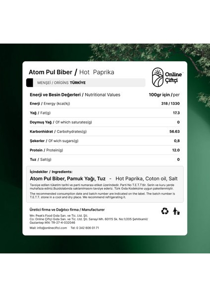 Atom (Zehir) Kırmızı İpek Pul Biber 80 gr fırsatları