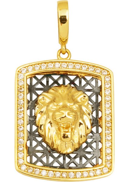 Madalyon Aslanlı 14 Ayar Altın Kolye Ucu