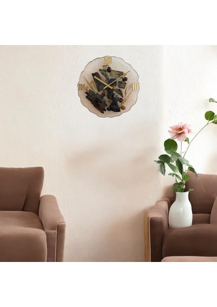 - Doğal Ağaç Kabuklu Epoksi Duvar Saati (Özel Tasarım - Tek Üretim - Versiyon Iv) - 30 cm fiyatları