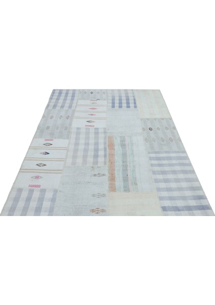 Teselya Bej Patchwork Yün Modern Desenli Yün Hav Toz Vermez Leke Tutmayan Salon Yolluk Mutfak El Dokuma Halı modelleri