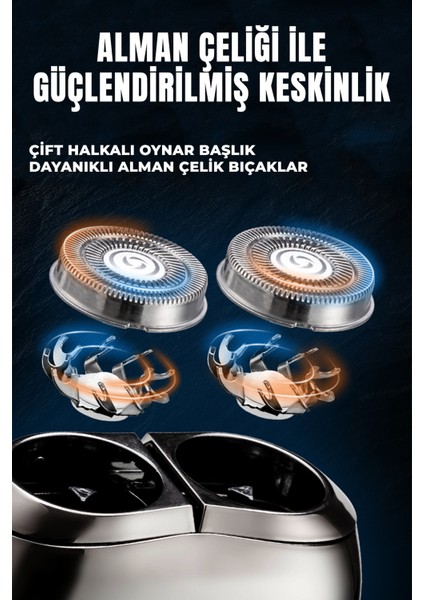 Elektrikli Tıraş Makinesi Taşınabilir Mini LED Dijital Ekran Akıllı Tıraş Bıçağı Şarj Edilebilir