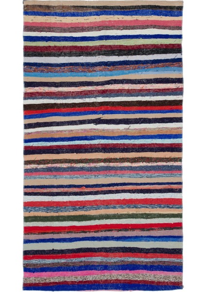 Teselya Bej Çizgili Yün Modern Desenli Yün Hav Toz Vermez Leke Tutmayan Salon Yolluk Mutfak El Dokuma Halı