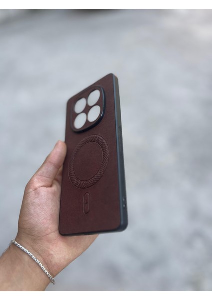 Xiaomi Redmi Note 14 Uyumlu Magsafe Özellikli Deri Görünümlü Silikon Kılıf modelleri