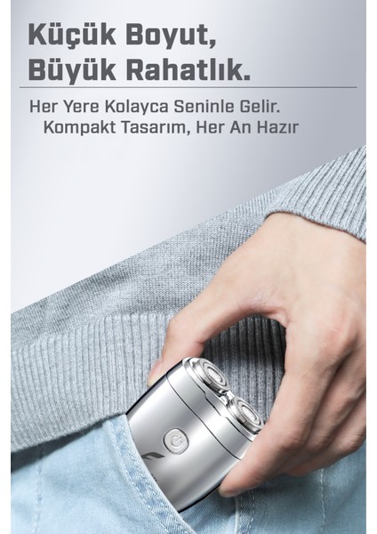 Şarj Edilebilir Tam Vücut Yıkanabilir Çift Kafalı Mini Taşınabilir Elektrikli Tıraş Makinesi fırsatları