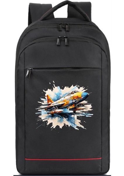 Klasik Uçak Temalı Sırt Çantası Pilot - Havacı - Uçak Tutkunu Hediye