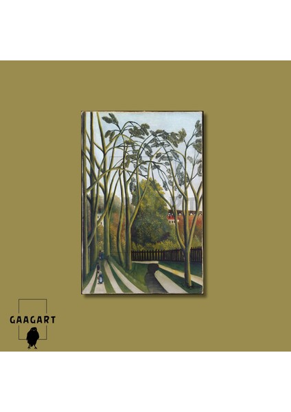 Tekli Dikey Kanvas Tablo Ünlü Eserler Henri Rousseau The Bievre Near Bicetre modelleri