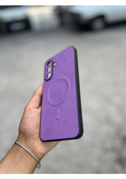 Samsung Galaxy A35 Uyumlu Magsafe Özellikli Deri Görünümlü Silikon Kılıf modelleri