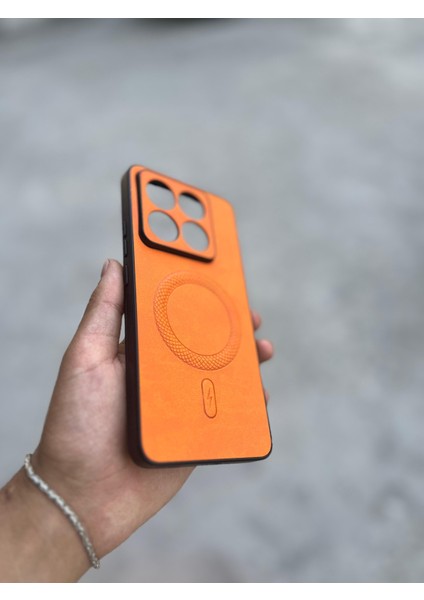 Xiaomi Mi 14T Pro Uyumlu Magsafe Özellikli Deri Görünümlü Silikon Kılıf modelleri