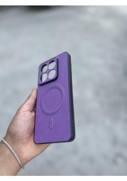 Xiaomi Redmi Note 14 Pro 5g Uyumlu Magsafe Özellikli Deri Görünümlü Silikon Kılıf modelleri