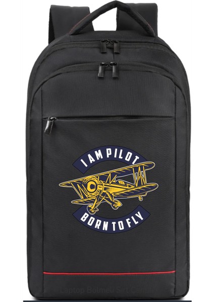I’m Pilot Born To Fly Sırt Çantası Pilot - Havacı - Uçak Tutkunu Hediye