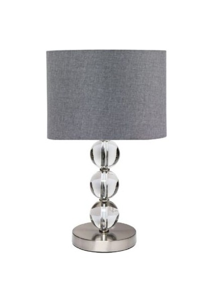 2 Adet Cam Gövdeli Krom Ayaklı Kumaş Başlıklı Dekoratif Masa Gece Lambası fırsatları