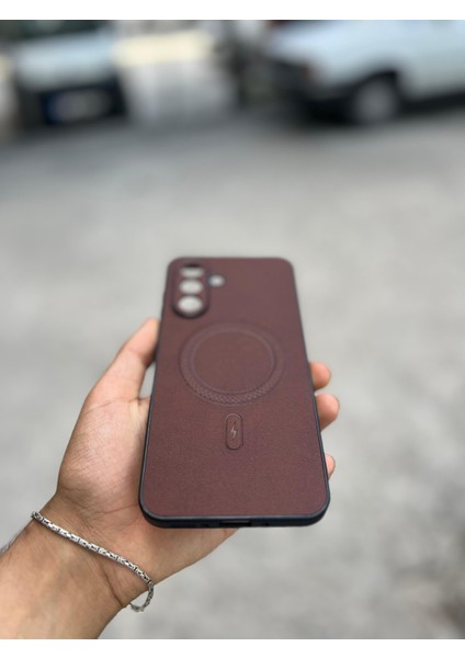 Samsung Galaxy S25 Uyumlu Magsafe Özellikli Deri Görünümlü Silikon Kılıf fiyatları