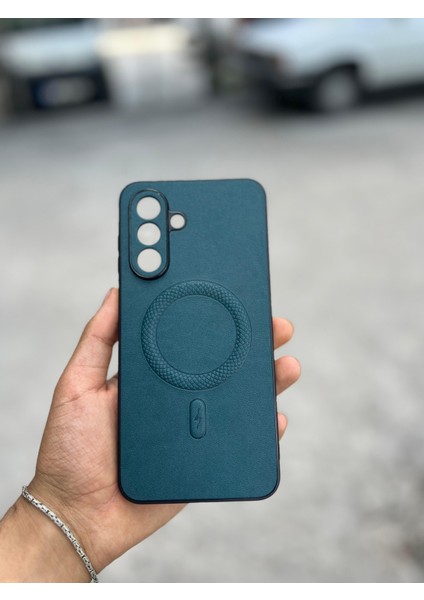 Samsung Galaxy A35 Uyumlu Magsafe Özellikli Deri Görünümlü Silikon Kılıf