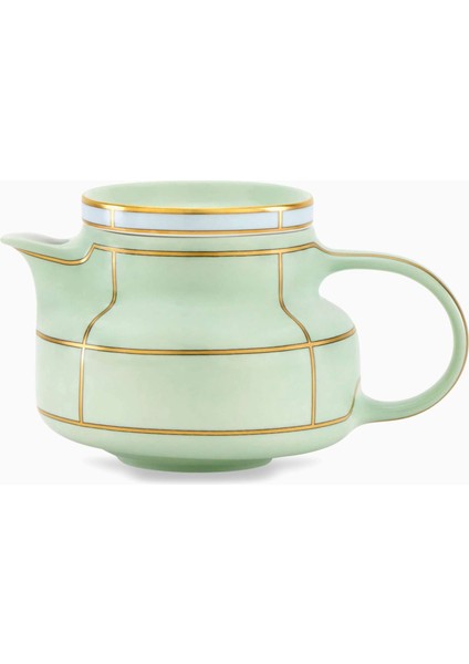 Retro Tarzda Colonna Çaydanlık Porselen 770ML Şık Altın Detaylı