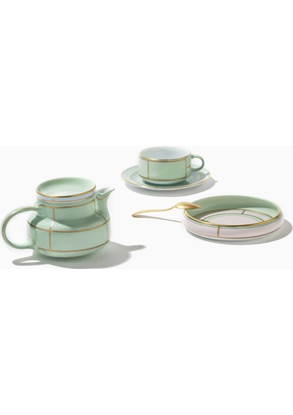 Retro Tarzda Colonna Çaydanlık Porselen 770ML Şık Altın Detaylı indirimleri