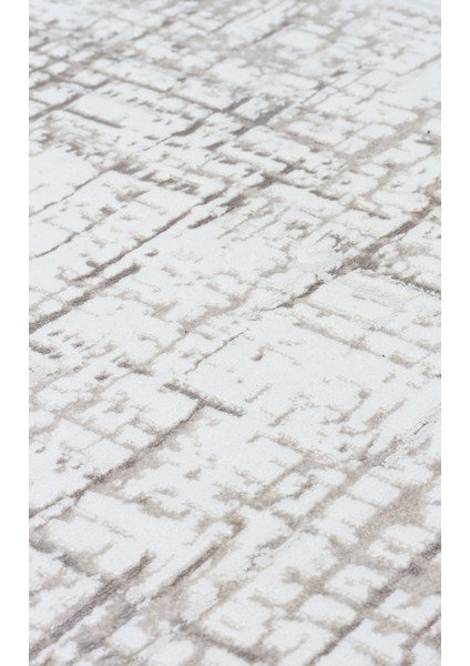 Gzira Krem Modern Etnik Desenli Pamuk Hav Vermeyen Leke Tutmayan Kolay Temizlenen Yumuşak Makine Salon Yolluk Mutfak Halı indirimleri