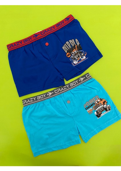 Erkek Çocuk Likralı Boxer 6'lı Paket-Renkli fırsatları