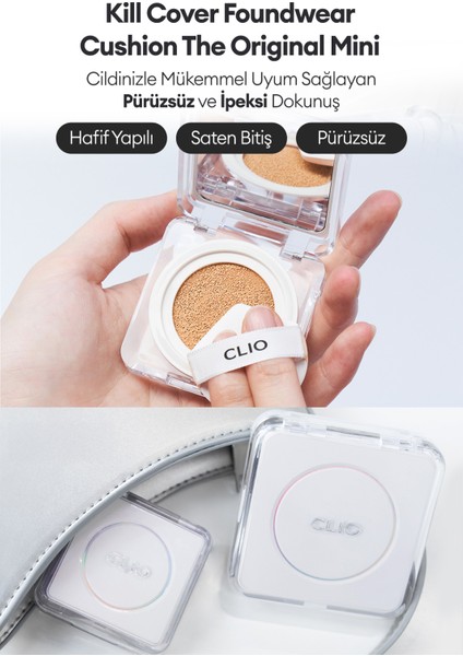 Mat Bitişli Clıo Kill Cover Founwear Cushion The Original Mini (21N Linen) SPF50+ Pa+++ fiyatları