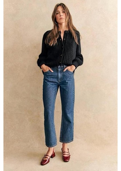 Siyah Bisiklet Yaka Selanik Örgü Düğmeli Kadın Hırka MG2487 fiyatları