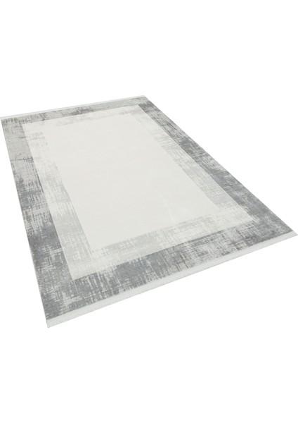 Xenon Gri Çerçeveli Etnik Modern Desenli Viskon Hav Vermeyen Leke Tutmayan Kolay Temizlenen Yumuşak Makine Salon Yolluk Mutfak Halı fiyatları