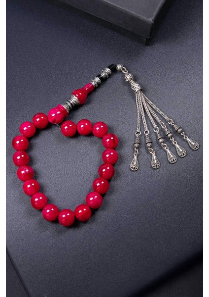 Küre Nakkaş Imameli 17'lik Sıkma Kehribar Tesbih