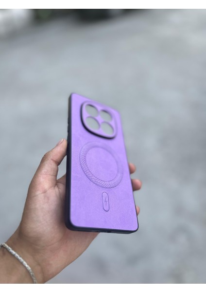Xiaomi Redmi Note 14 Uyumlu Magsafe Özellikli Deri Görünümlü Silikon Kılıf modelleri