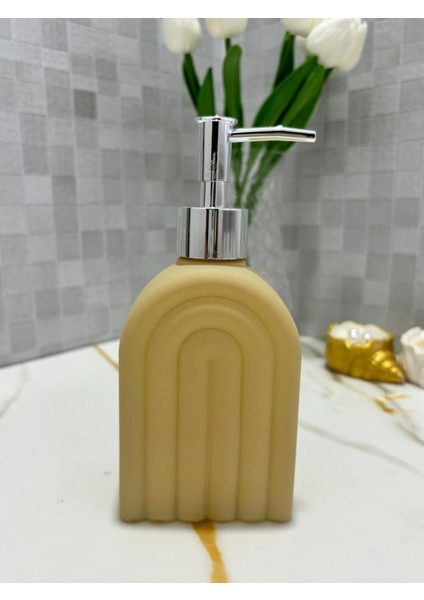 450 ml Tezgah Üstü Cam Gökkuşağı Tasarımlı Mutfak Banyo Sıvı Sabunluk